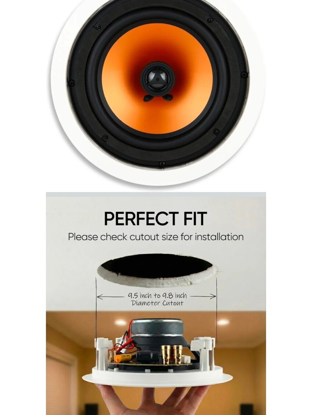 New Micca M-8C In-Ceiling Speaker Black 2-Way Audio Home Theater Sound